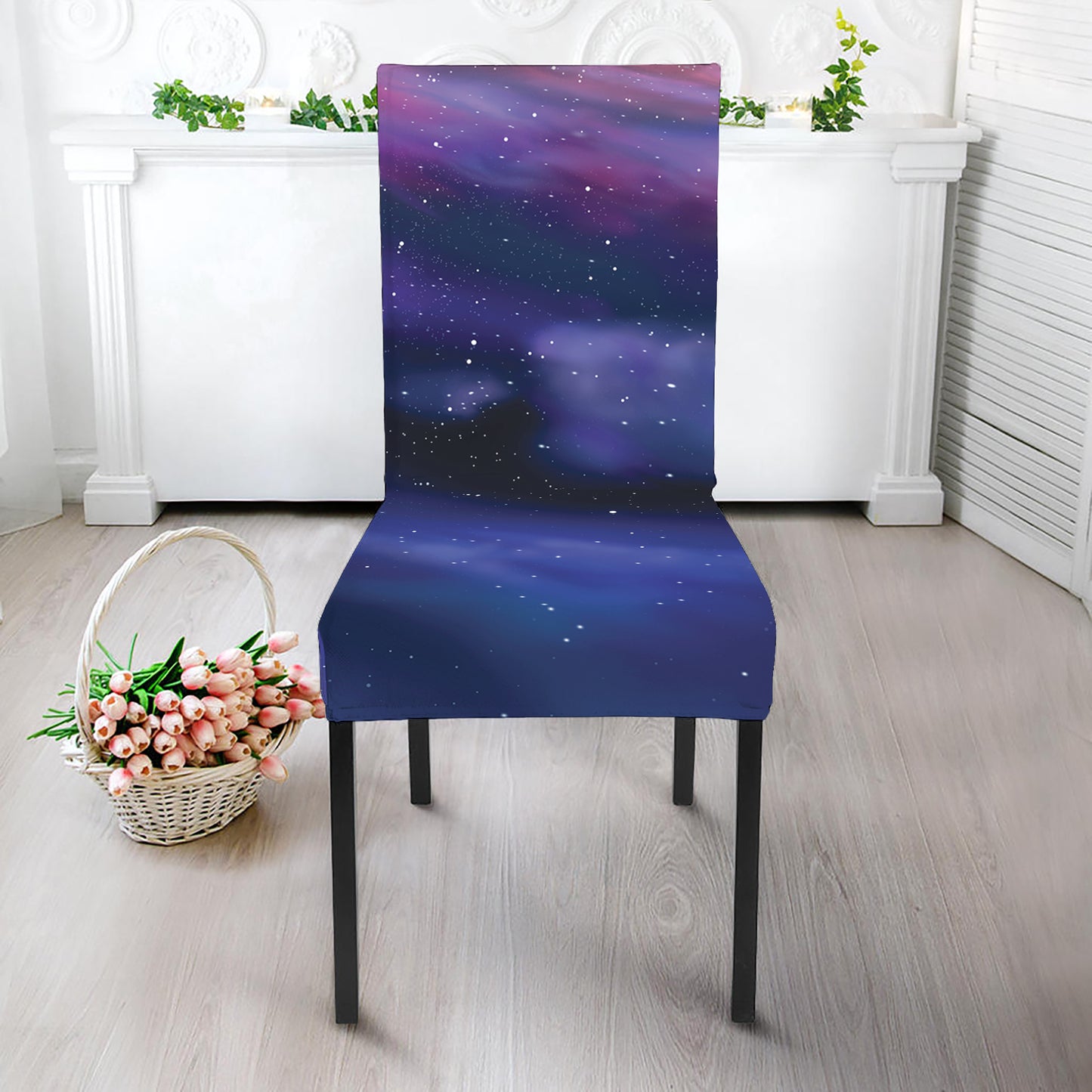 Spiral Milky Way Print Dining Chair Slipcover