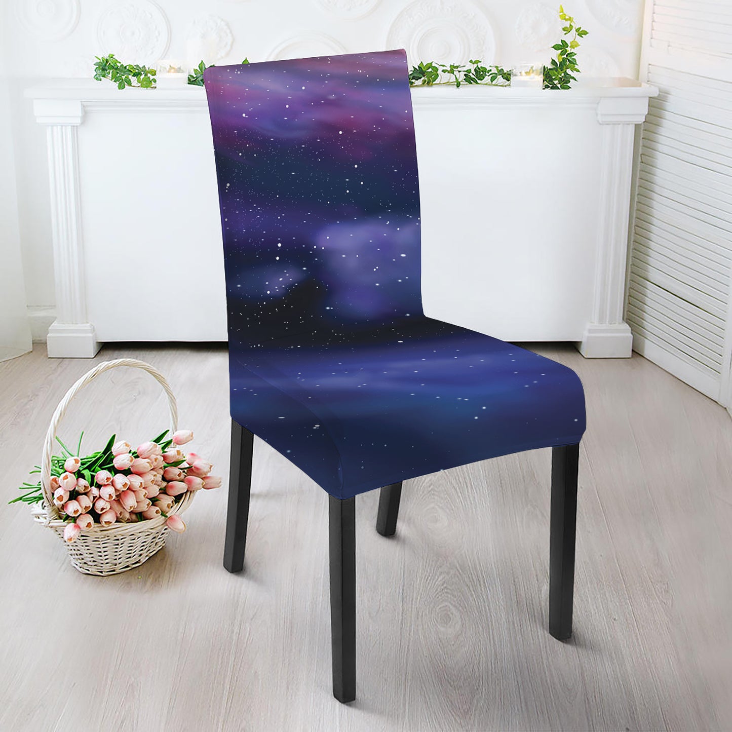 Spiral Milky Way Print Dining Chair Slipcover