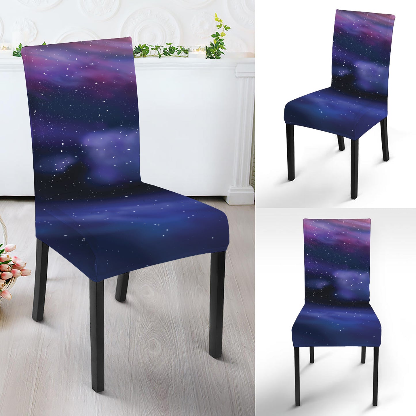 Spiral Milky Way Print Dining Chair Slipcover