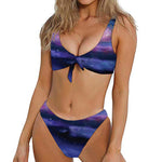 Spiral Milky Way Print Front Bow Tie Bikini