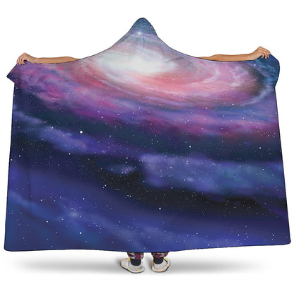 Spiral Milky Way Print Hooded Blanket