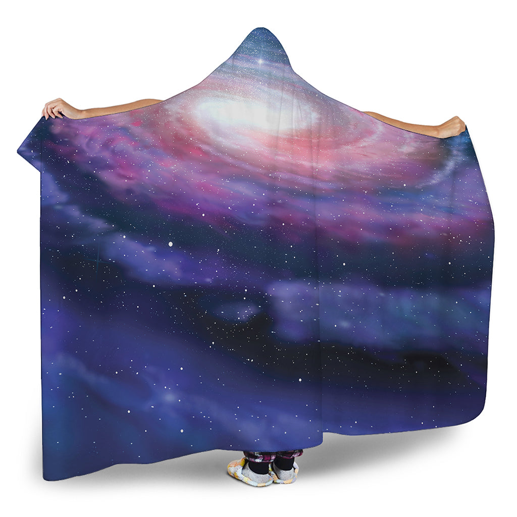 Spiral Milky Way Print Hooded Blanket