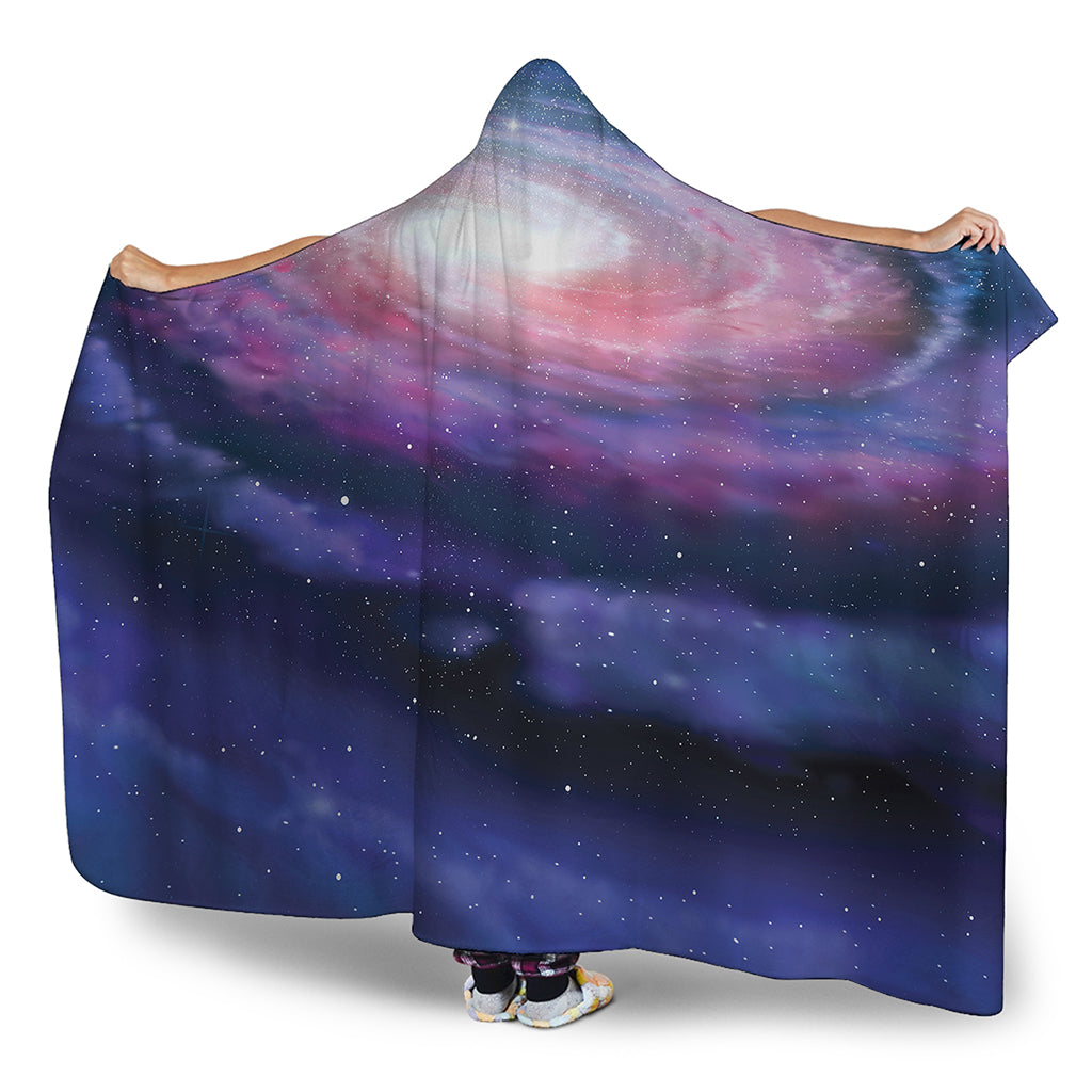 Spiral Milky Way Print Hooded Blanket