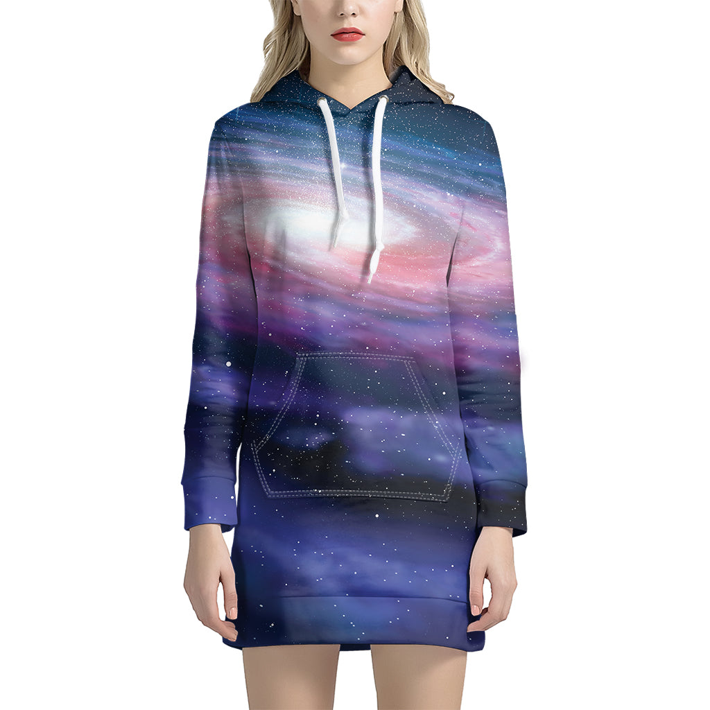 Spiral Milky Way Print Hoodie Dress