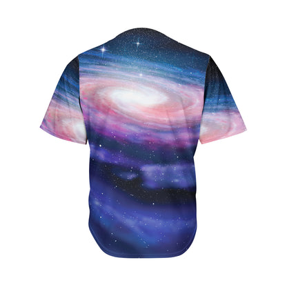 Spiral Milky Way Print Men's Baseball Jersey
