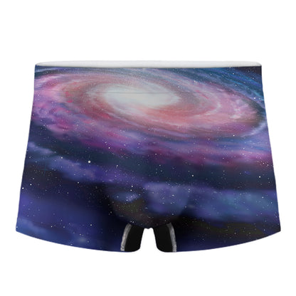 Spiral Milky Way Print Men's Boxer Briefs