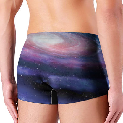 Spiral Milky Way Print Men's Boxer Briefs