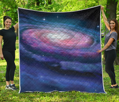 Spiral Milky Way Print Quilt