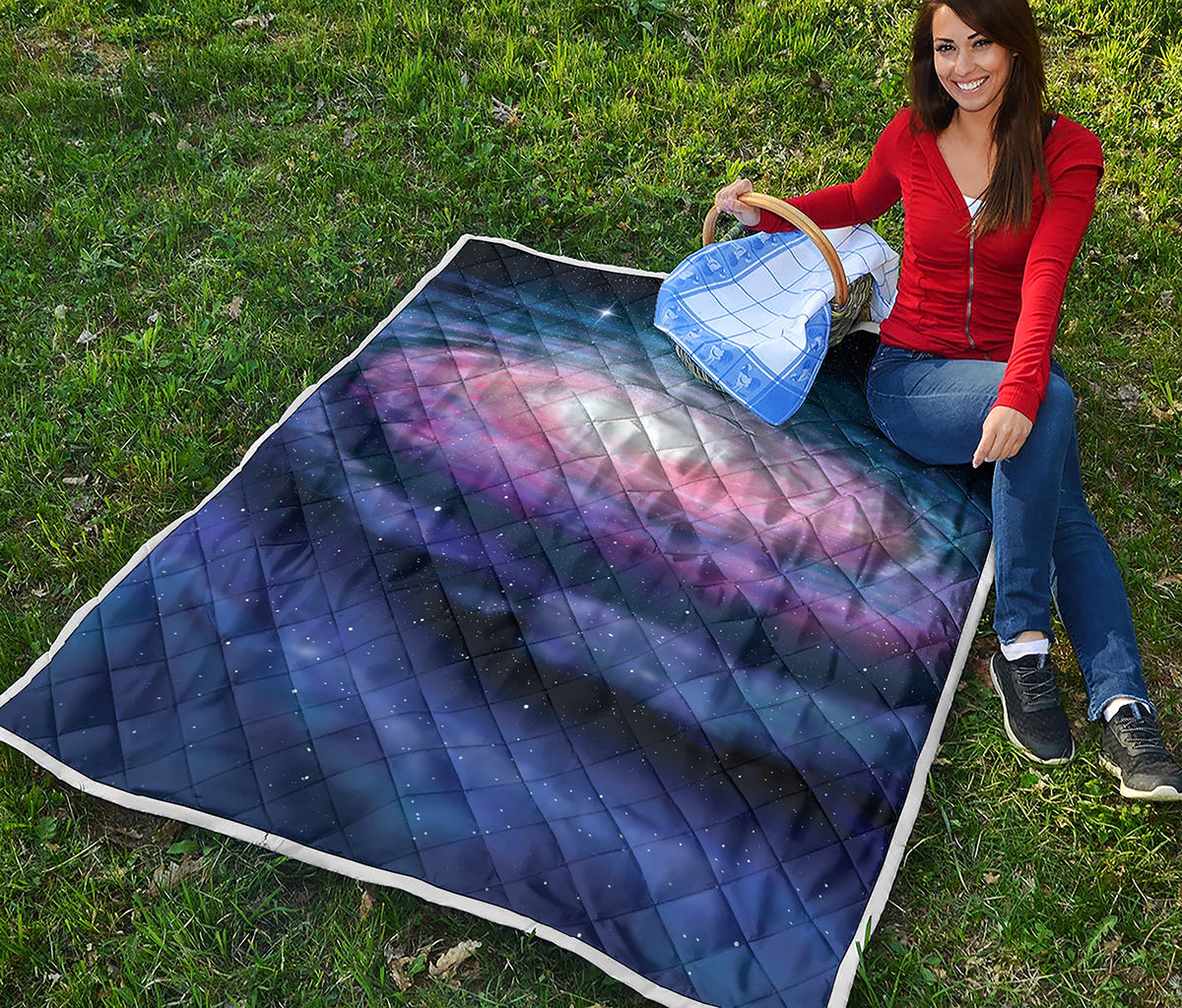 Spiral Milky Way Print Quilt