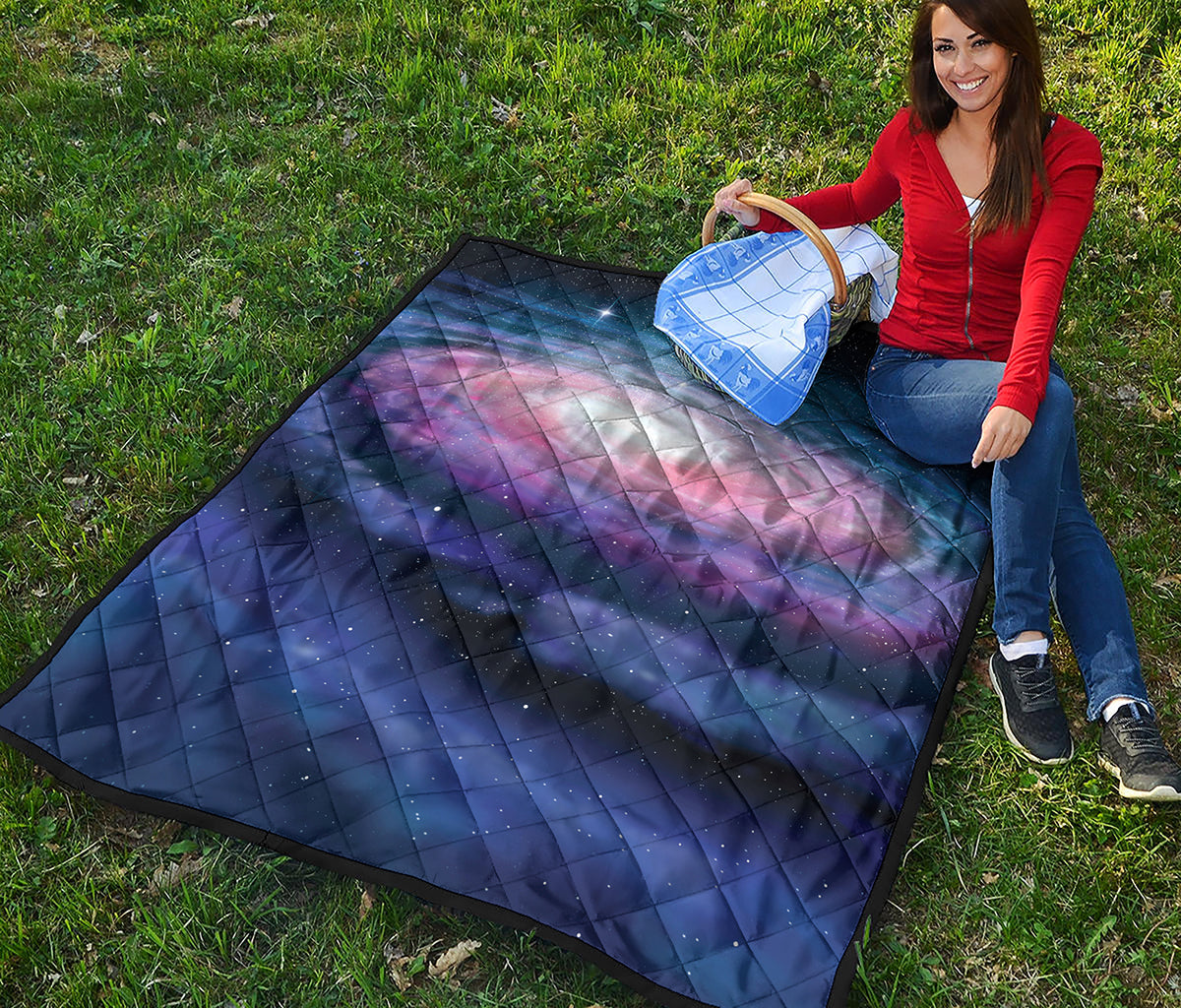 Spiral Milky Way Print Quilt