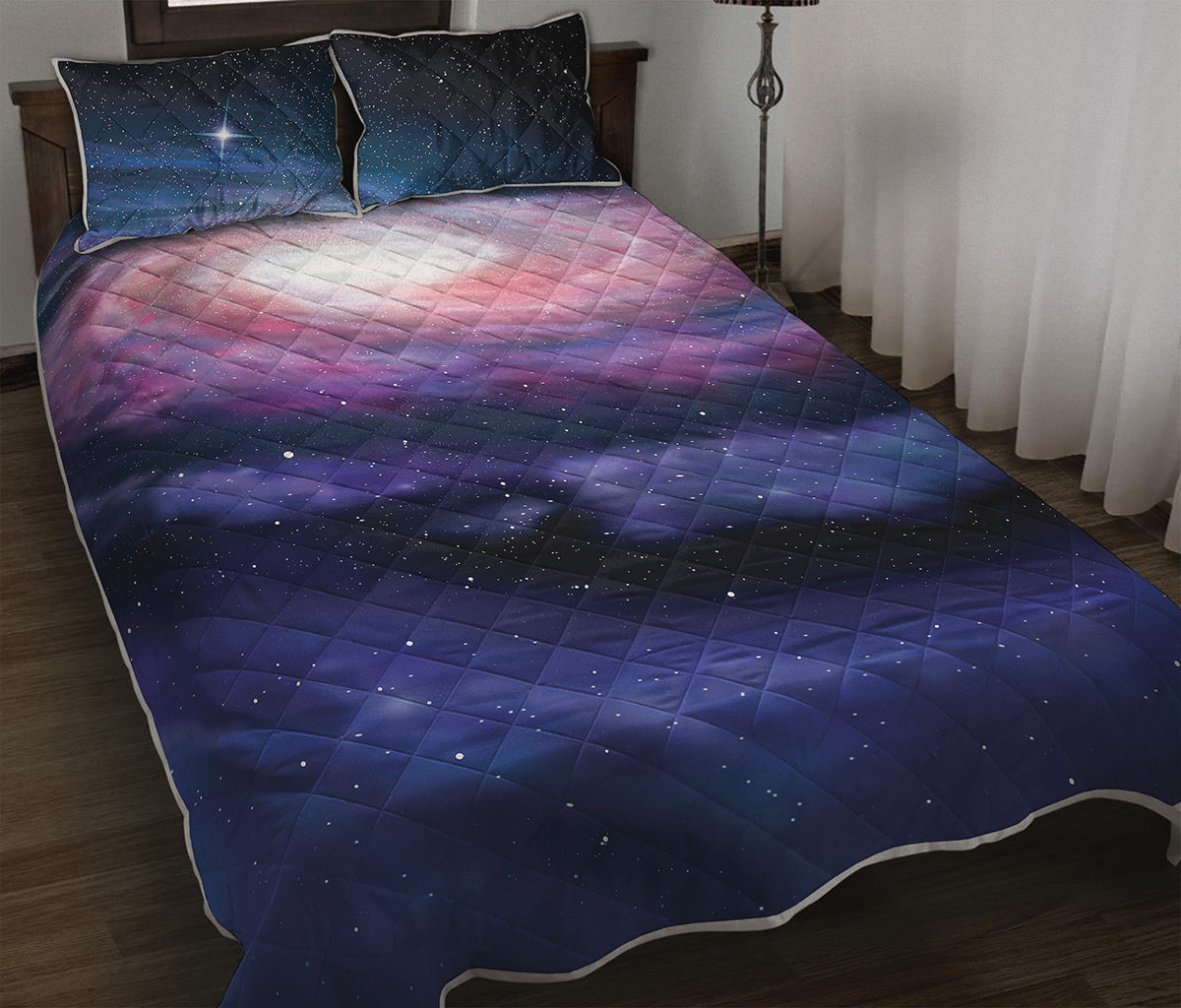 Spiral Milky Way Print Quilt Bed Set