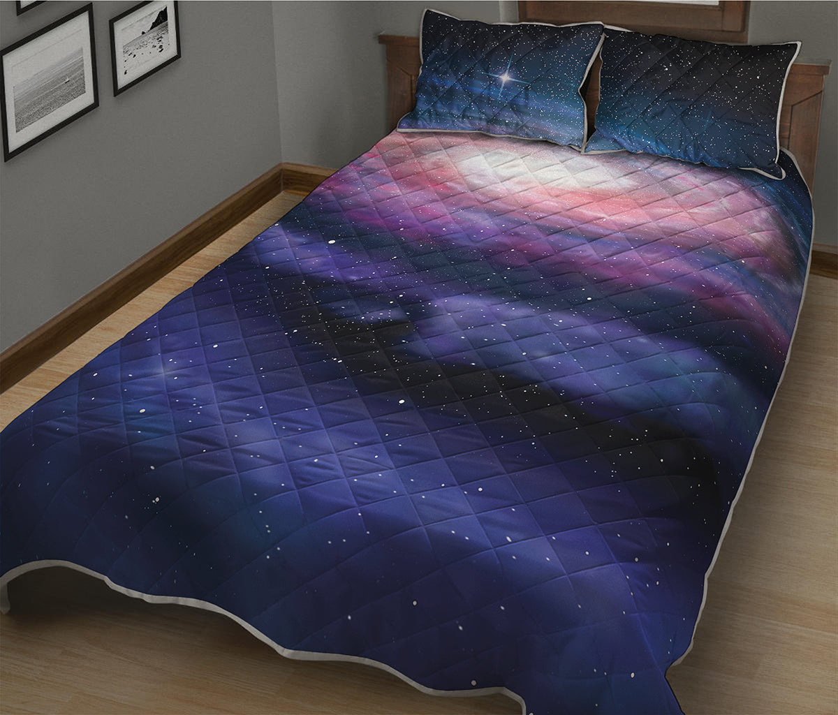 Spiral Milky Way Print Quilt Bed Set