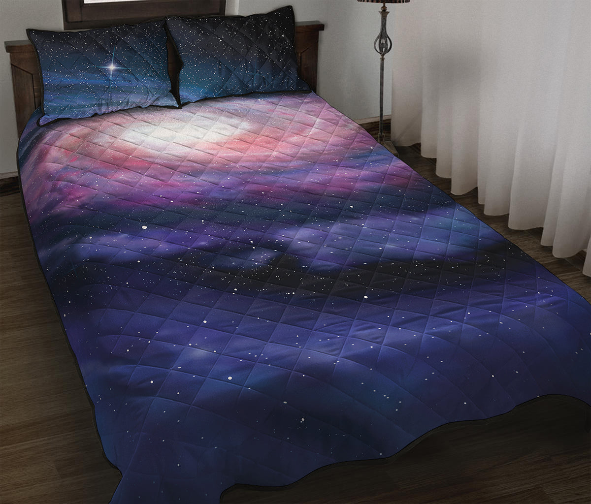 Spiral Milky Way Print Quilt Bed Set