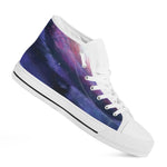 Spiral Milky Way Print White High Top Shoes
