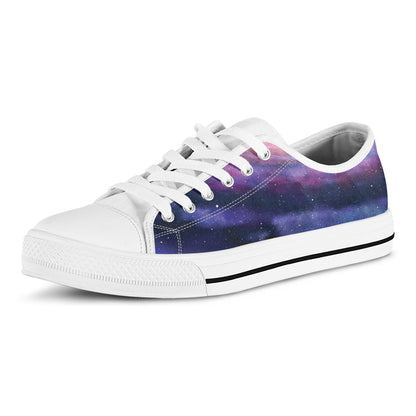Spiral Milky Way Print White Low Top Shoes