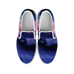 Spiral Milky Way Print White Slip On Shoes