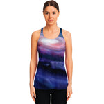 Spiral Milky Way Print Women's Racerback Tank Top