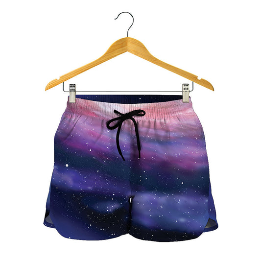 Spiral Milky Way Print Women's Shorts