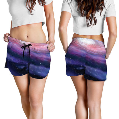 Spiral Milky Way Print Women's Shorts