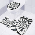 Spiral Piano Keyboard Print 3 Piece Bath Mat Set