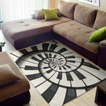 Spiral Piano Keyboard Print Area Rug