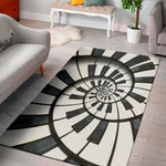 Spiral Piano Keyboard Print Area Rug