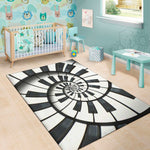 Spiral Piano Keyboard Print Area Rug