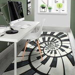 Spiral Piano Keyboard Print Area Rug