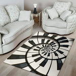 Spiral Piano Keyboard Print Area Rug