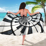Spiral Piano Keyboard Print Beach Sarong Wrap