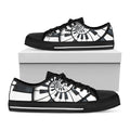Spiral Piano Keyboard Print Black Low Top Sneakers