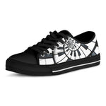 Spiral Piano Keyboard Print Black Low Top Shoes