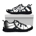 Spiral Piano Keyboard Print Black Running Shoes