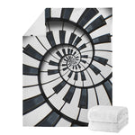 Spiral Piano Keyboard Print Blanket