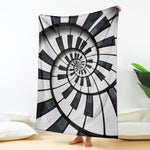 Spiral Piano Keyboard Print Blanket