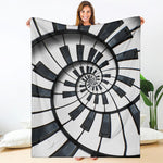 Spiral Piano Keyboard Print Blanket