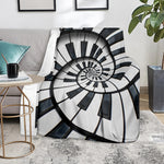 Spiral Piano Keyboard Print Blanket