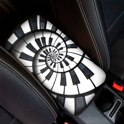 Spiral Piano Keyboard Print Car Center Console Cover