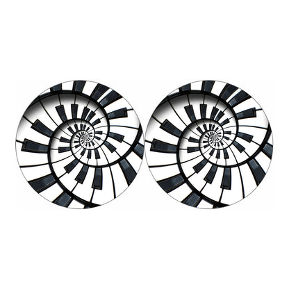 Spiral Piano Keyboard Print Car Coasters