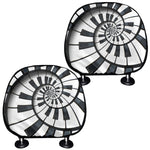 Spiral Piano Keyboard Print Car Headrest Covers
