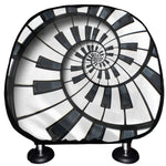 Spiral Piano Keyboard Print Car Headrest Covers