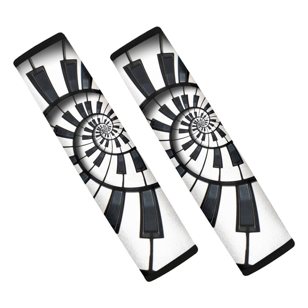 Spiral Piano Keyboard Print Car Seat Belt Covers