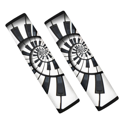 Spiral Piano Keyboard Print Car Seat Belt Covers
