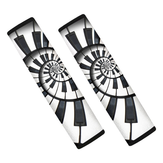 Spiral Piano Keyboard Print Car Seat Belt Covers