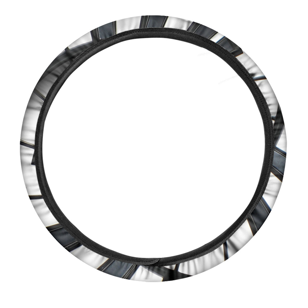 Spiral Piano Keyboard Print Car Steering Wheel Cover