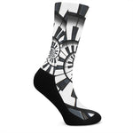 Spiral Piano Keyboard Print Crew Socks