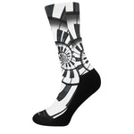 Spiral Piano Keyboard Print Crew Socks