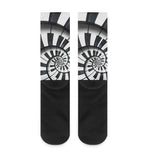 Spiral Piano Keyboard Print Crew Socks