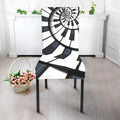 Spiral Piano Keyboard Print Dining Chair Slipcover