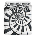 Spiral Piano Keyboard Print Duvet Cover Bedding Set